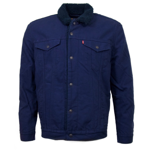 Levi's Mens Sherpa Jacket Type II Trucker Button Up Lined Insulated CoatBlue 1